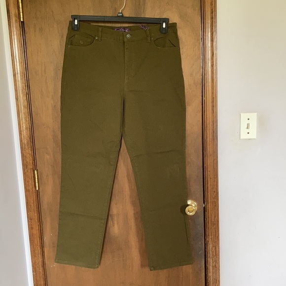 Gloria Vanderbilt Amanda juniper olive original slimming jean size 16 18 - Picture 4 of 17